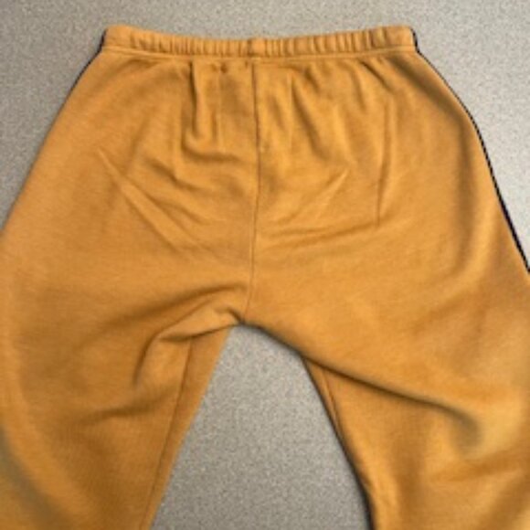 AVIATOR NATION 5 Stripe Sweatpants Joggers L Gold Khaki Velvet Retro Athleisure - Picture 7 of 8